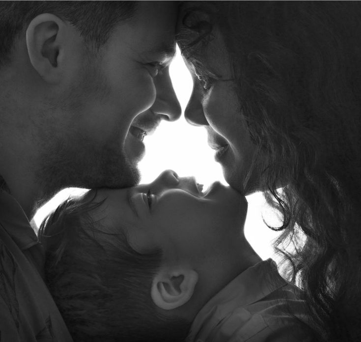Fotografía familiar en blanco y negro